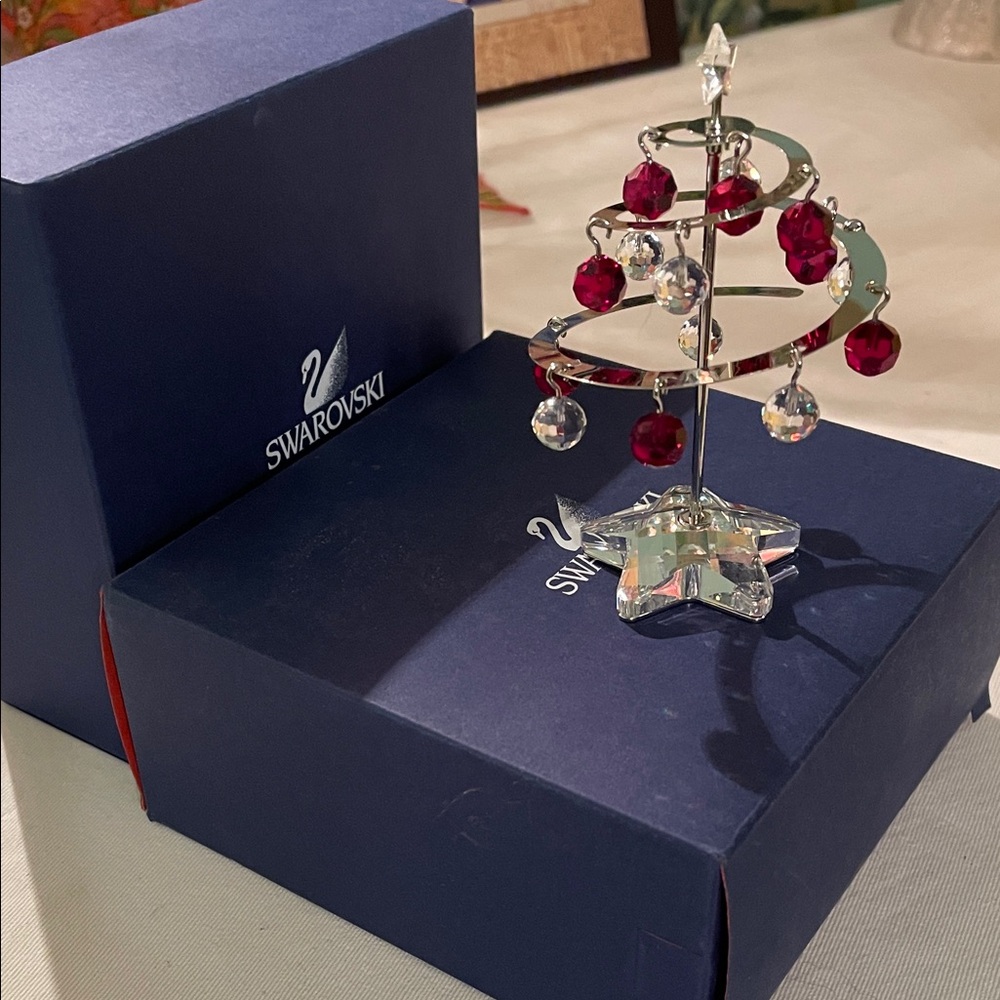 Swarovski Red and Clear Crystal Tree Figurine Prism Light Austria - Picture 7 of 9